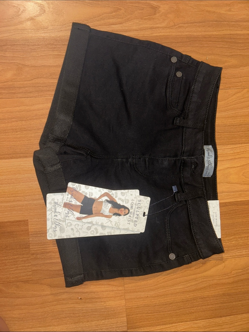 Black Women's Low-Rise Denim Shorts